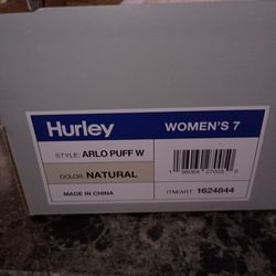 Women's Hurley Arlo Puff W natural color size 7 new