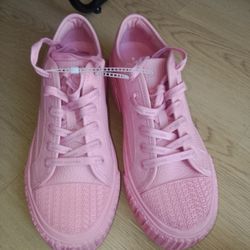 Marc Jacobs leather pink ribbon sneakers 