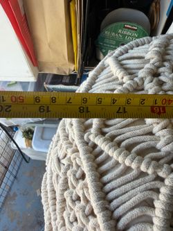 Serena and Lily style macramé Pouf 19” Round