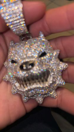 Bulldog CZ Stone Pendant