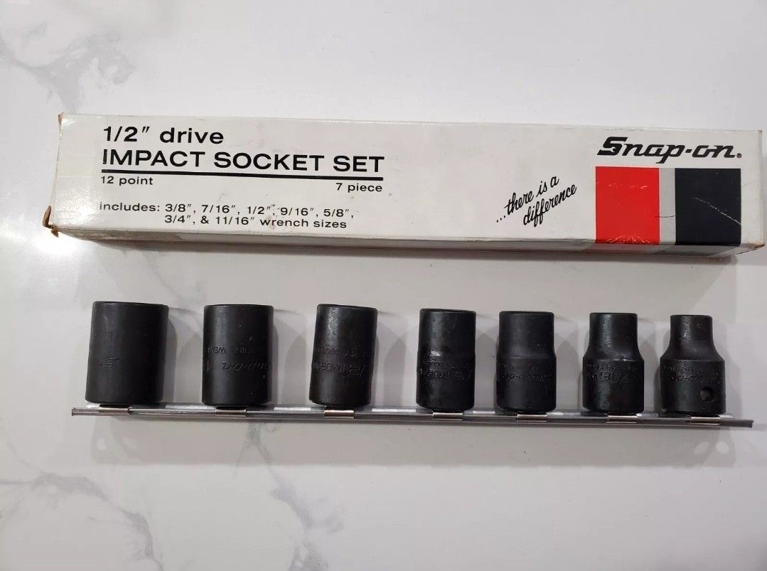 NEW 307IMDY SNAP ON Tools 7pc 1/2" Drive STANDARD Impact Socket 3/8 - 11/16