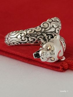 925 Sterling Silver and 18K Yellow Gold Panther Head Design Ring Size 5 / Anillo de Plata Esterlina y Oro Sólido! 👌🎁Post Tags: Anillo de Plata y Oro
