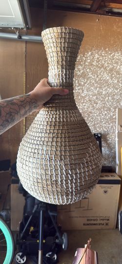 Rattan woven vase