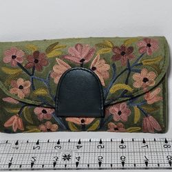 Sun Wallet Clutch Flowers Green