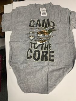 Buck Wear Youth Camo To The Core T Shirt Athl Heather Medium 
