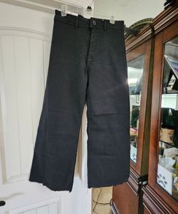 Zara The Marine Straight Black Pants Size USA 12