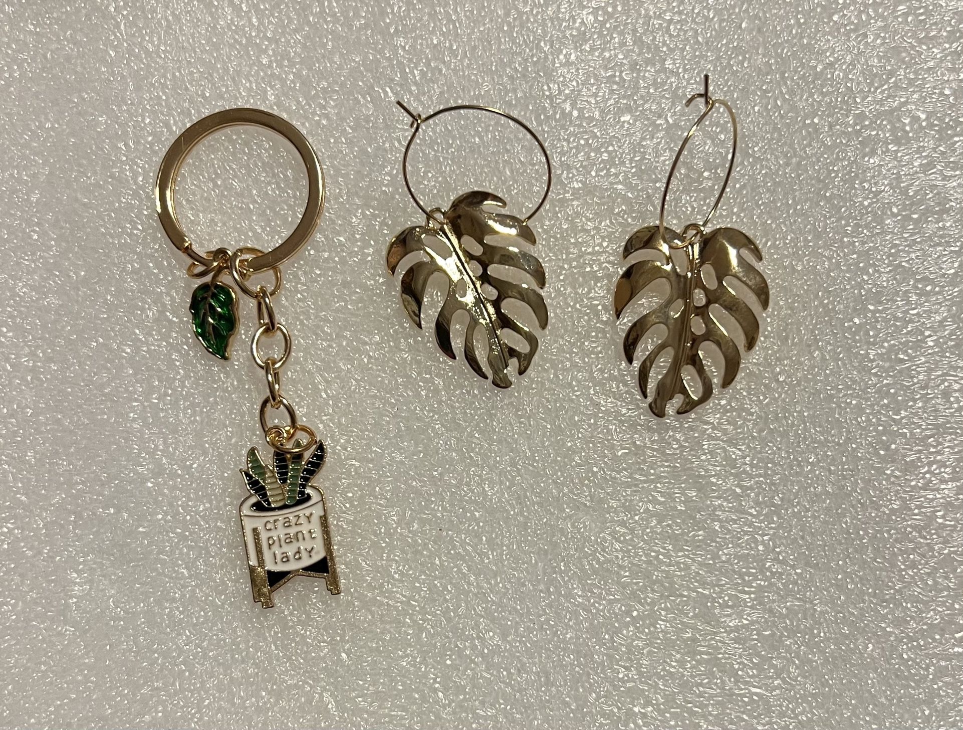 Plant Earrings And Keychain Set