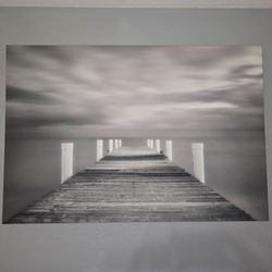 Black and White Pier Wall Art Print