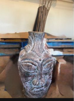 Ceramic Face Vase Sculptural