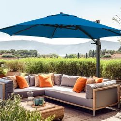BRAND NEW 
wikiwiki 12 FT Cantilever Patio Umbrellas Outdoor Offset Umbrella w/ 36 Month Fade Resistance Recycled Fabric, 6-Level 360°Rotation Aluminu