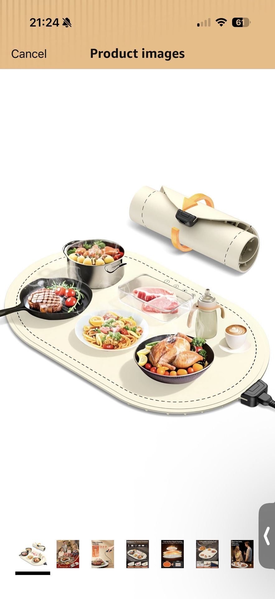 Warming Mat for Food, Food Warming Mat with Heat Insulation Pad, Fast Full-Surface Heating Mat for Food, Silicone Food Warmer, Electric Warming Tray f