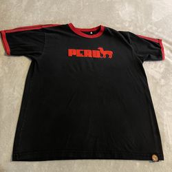 Peru Llama Graphic Ringer T-Shirt Mens Large Black Red Stripe Short Sleeve Tee