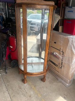 Oak curio cabinet