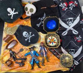 Lot Of Pirate Costume Accessories And Toys