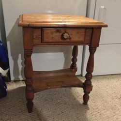 Hand Painted Wood Side Table