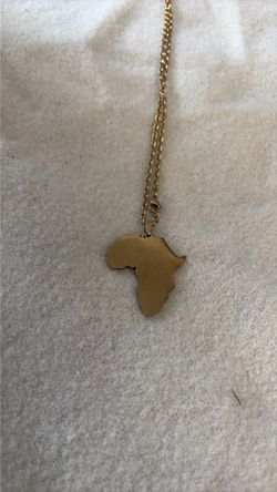 Gold Africa Map Pendant Necklace