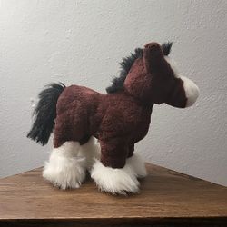 Ganz Webkinz Clydesdale Horse Plush 9" Brown White HM139 No Code (S)