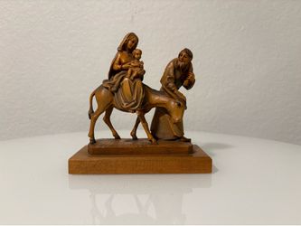 Small 1966 Sculpture Holy Family’s Journey to Egypt Italy