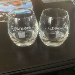 Set Or 2 Heavy Whisky Glasses Glenmoragie