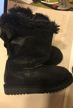 Nordstrom Rack Little Girls Faux Fur Black Booties Size-6