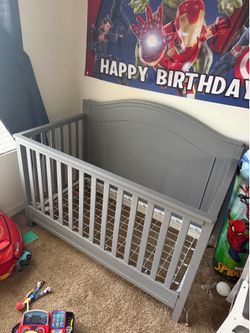 Gray crib toddler bed