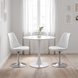 Homy Casa Patra White Round Dining Table 31.5" Modern Tulip Table for Dining, Coffee, or Workspace Open Box
