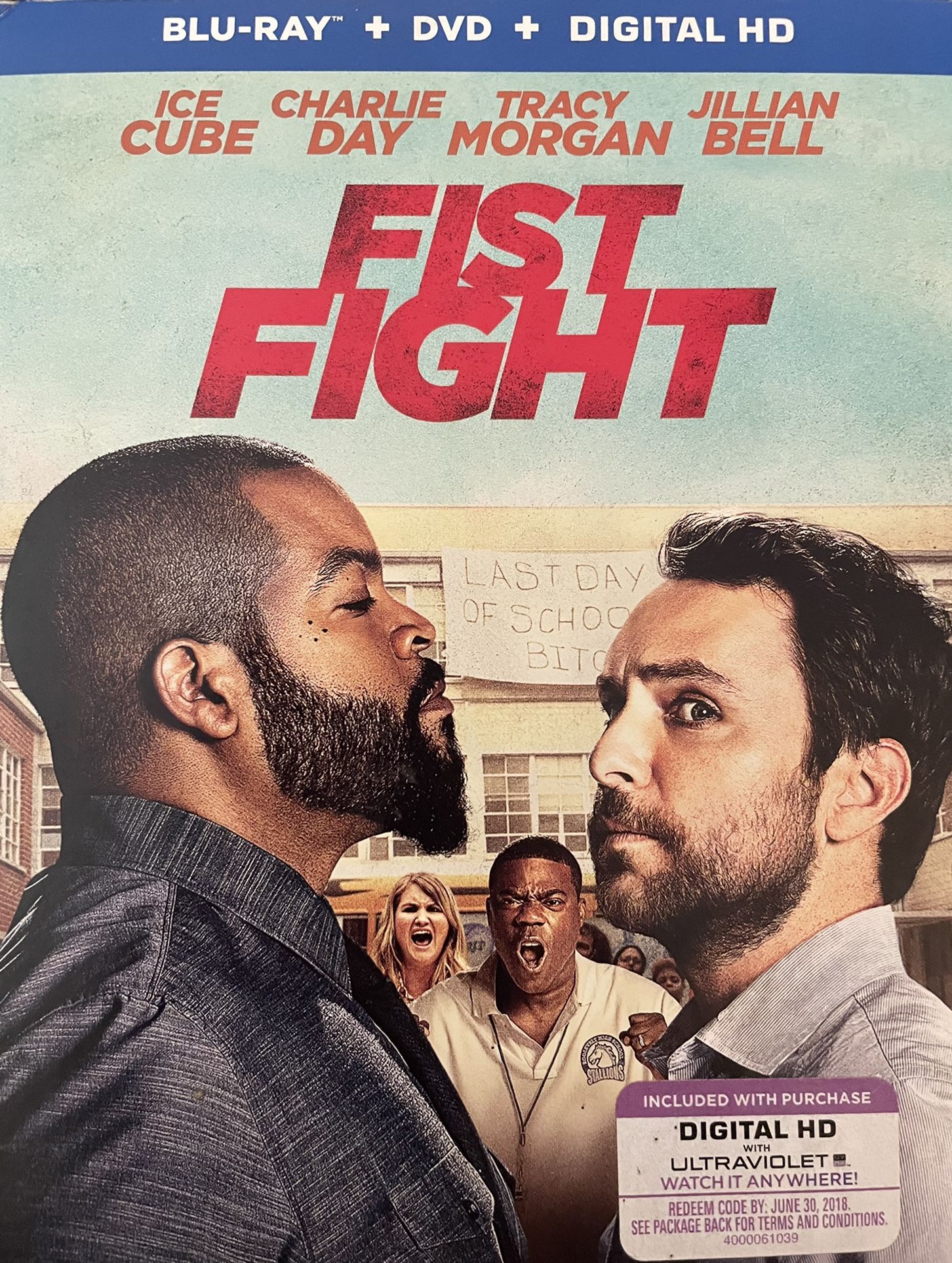 FIST FIGHT (Blu-Ray + DVD + Digital-2017) NEW! ICE CUBE + Jillian Bell!