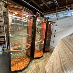 Henredon RARE Trio Illuminated Curio Cabinets  $3k for all