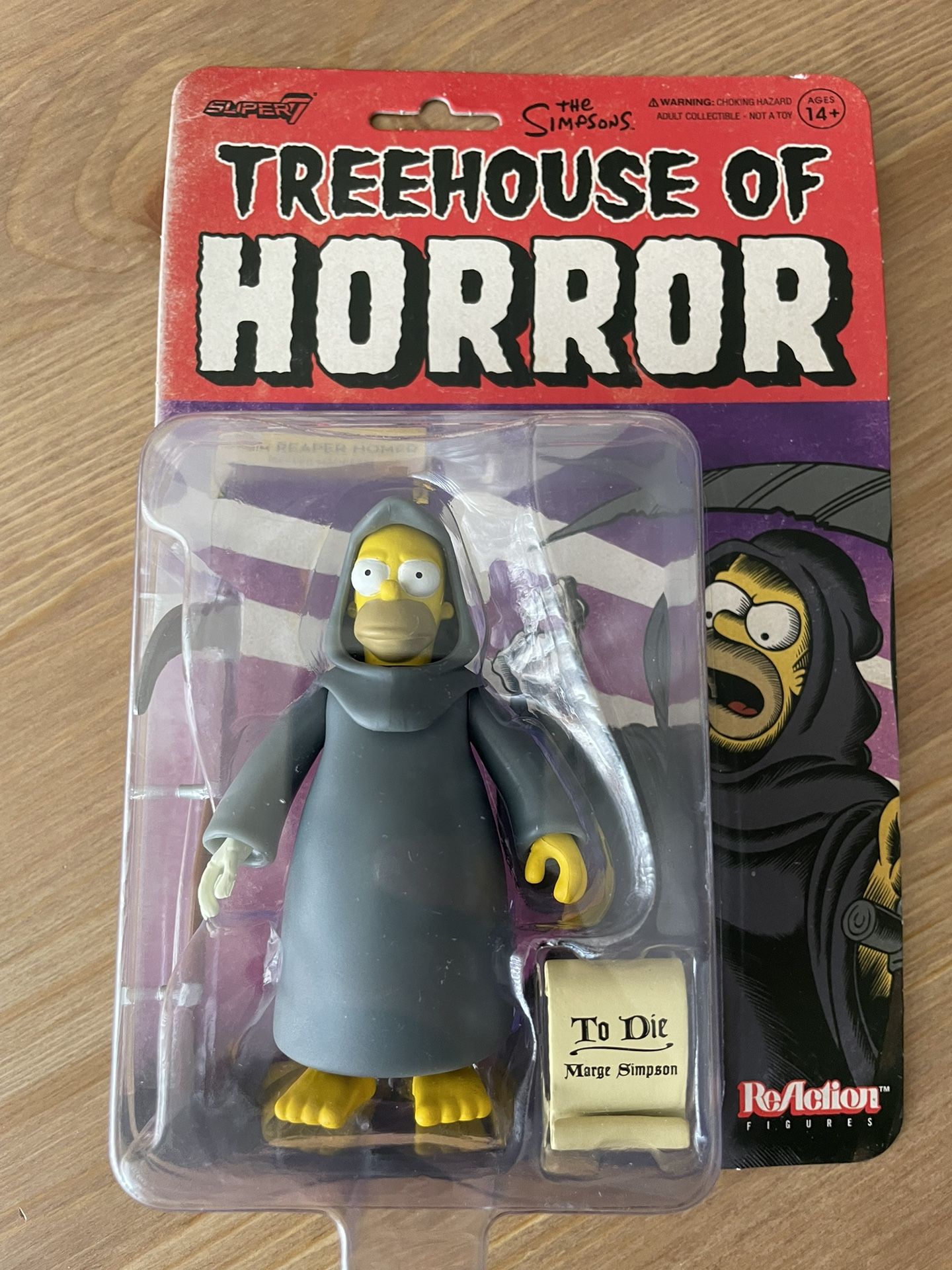 Grim Reaper Homer Simpson Treehouse of Horror Super7 Reaction Figure