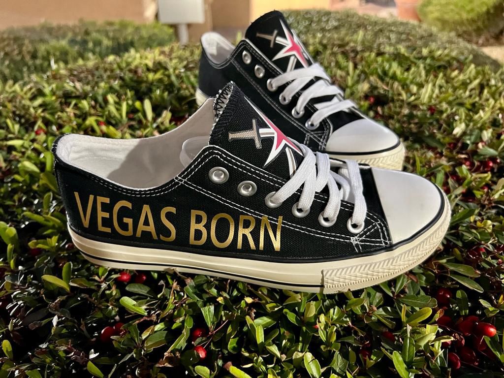 Vegas Golden Knights Custom Shoes, Hockey, Printed Shoes, Vegas Golden Knights Hockey Gift, Sneakers, Hockey Gift, NHL, Fan shoes, Unisex - Women 9.5