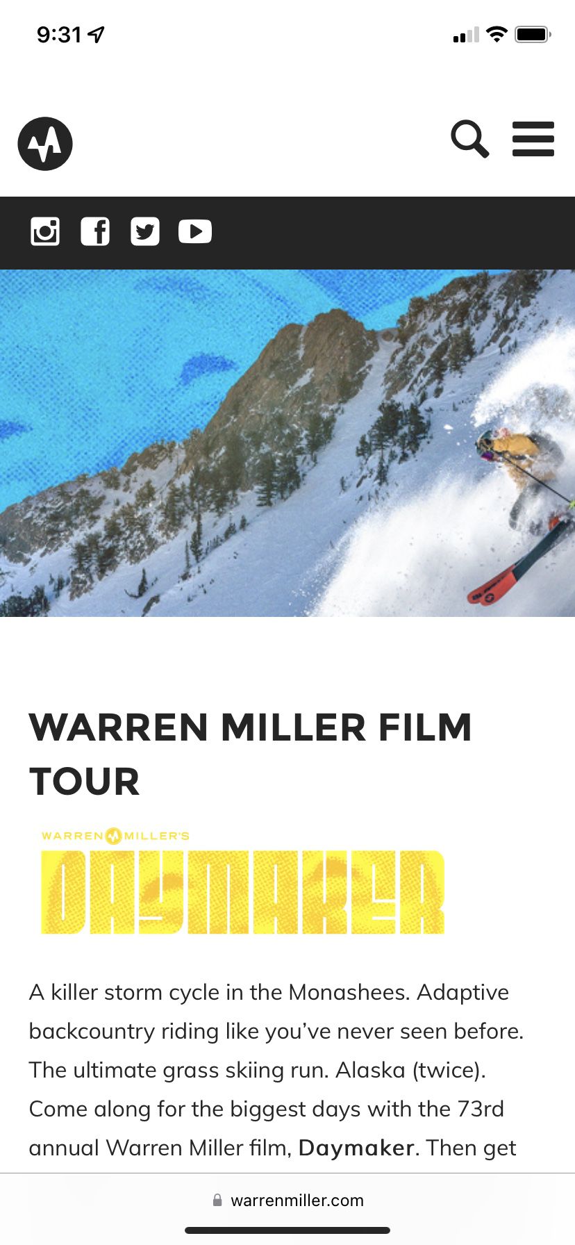 Warren Miller Tickets - Paramount Theatre - Nov 17