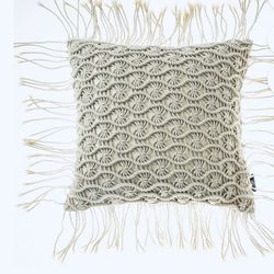 Handmade Macrame Pillow Cover (2),  18x18