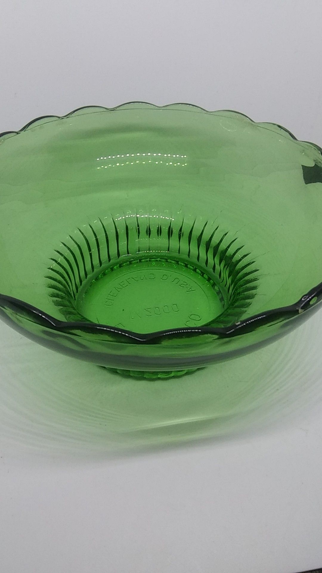 VINTAGE GREEN GLASS BOWL