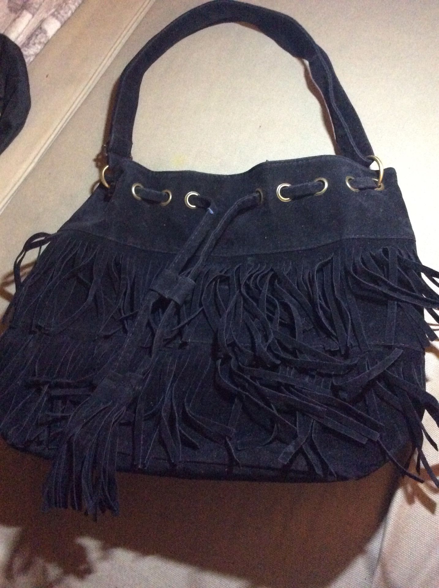 Soft velvet fringe tassel purse
