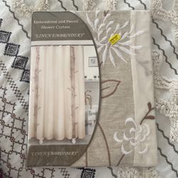 BRAND NEW-embroidered Shower Curtain
