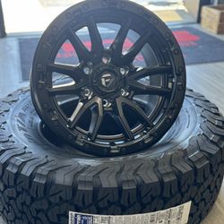 17” FUEL OFFROAD REBEL WHEELS WITH BFGOODRICH ALL TERRAIN KO2 285/70R17 TIRES PACKAGE DEAL 2000$