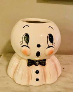 Ghost Figure Planter or Vase Johanna Parker use as a candy bowl limited edition very large Halloween Ceramic