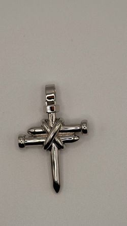Silver Nail Cross Pendant