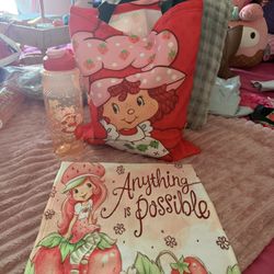 STRAWBERRY SHORTCAKE TOTE BAG, TOWELETTE, And TUMBLER