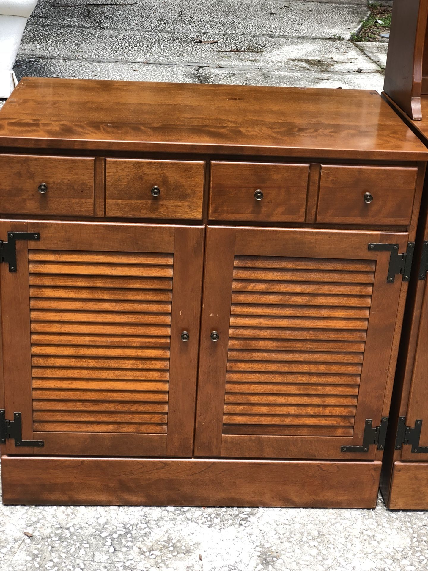 Ethan Allen Heirloom nutmeg maple 30” cpr shutter door cabinet.