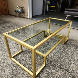 Modern Gold/Glass Coffee Table-Excellent Condition!