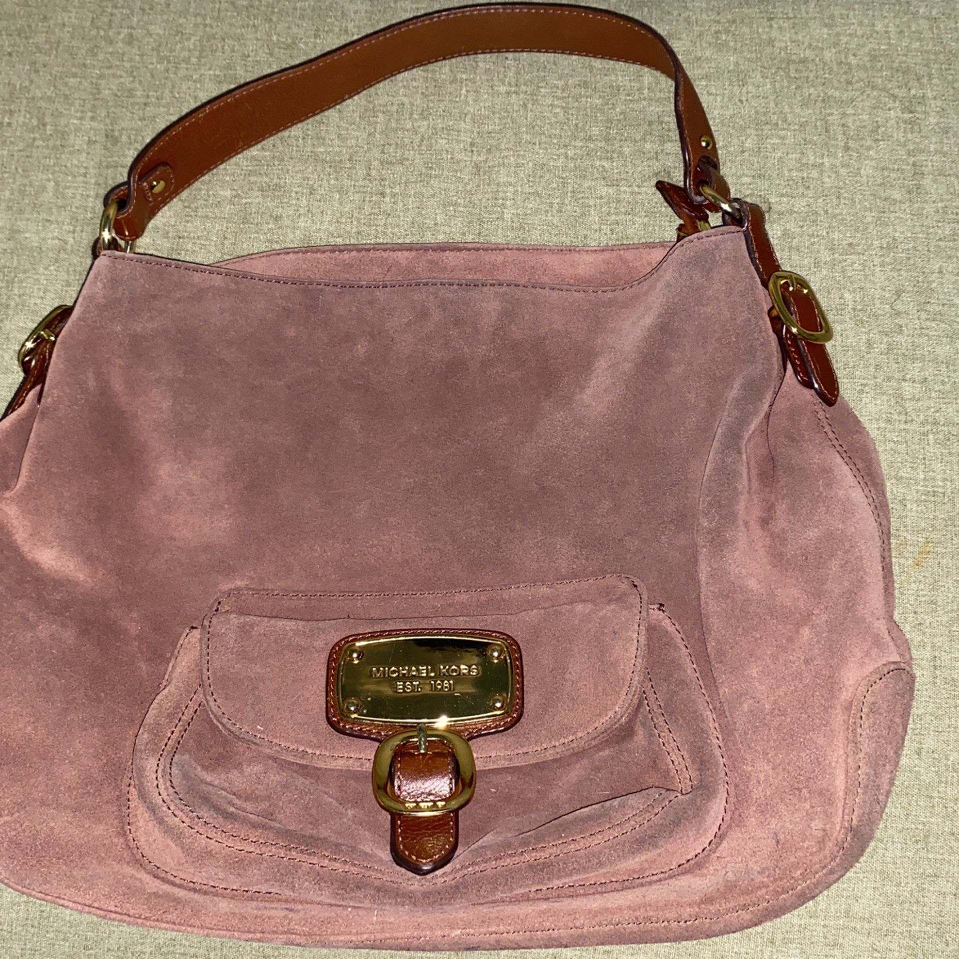 Michael Kors Brown Suede Hobo Bag Purse Used Great Condition