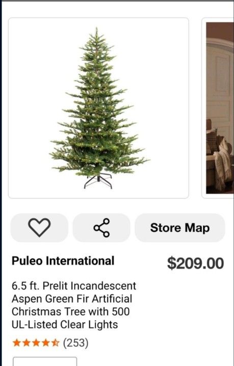 Puleo Artificial Christmas Tree Pre Lite 6.5