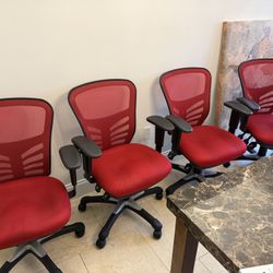 4 BELNICK LLC Red Office Chairs 