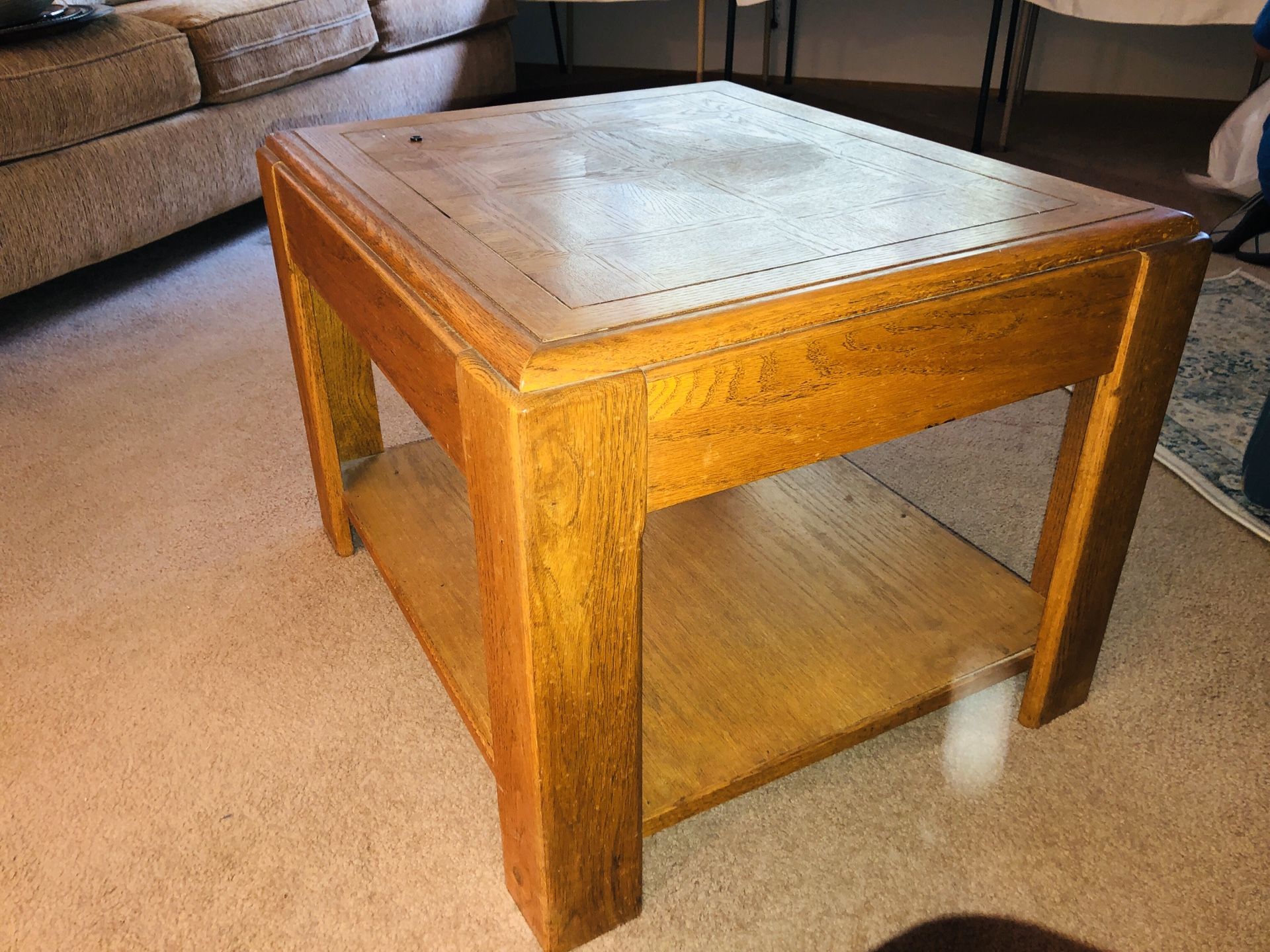 Solid wood end table 26x24x20H