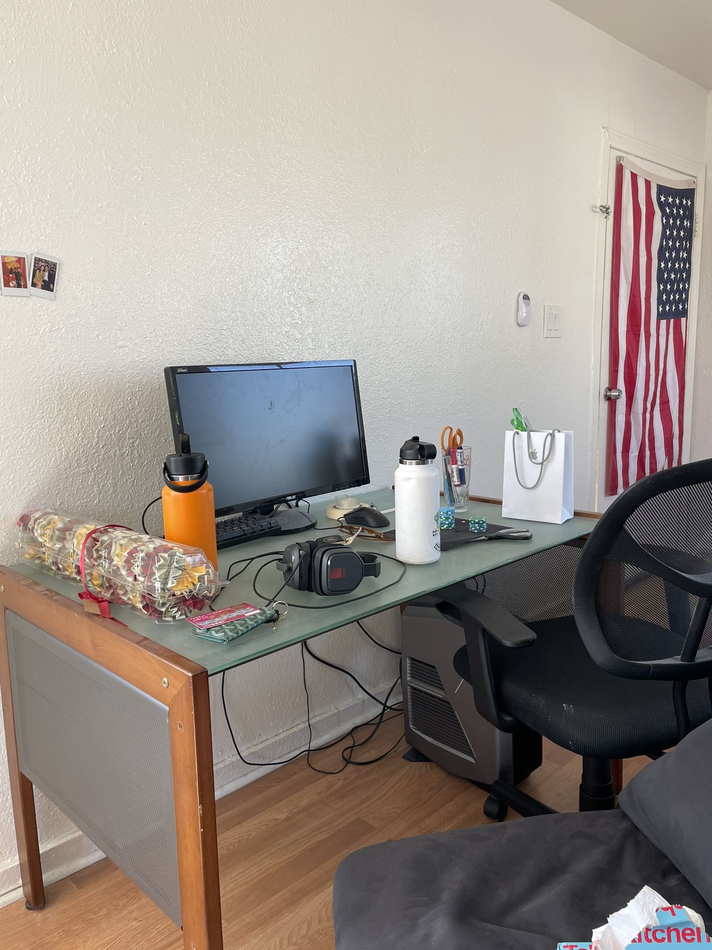 Large Glass Top Desk