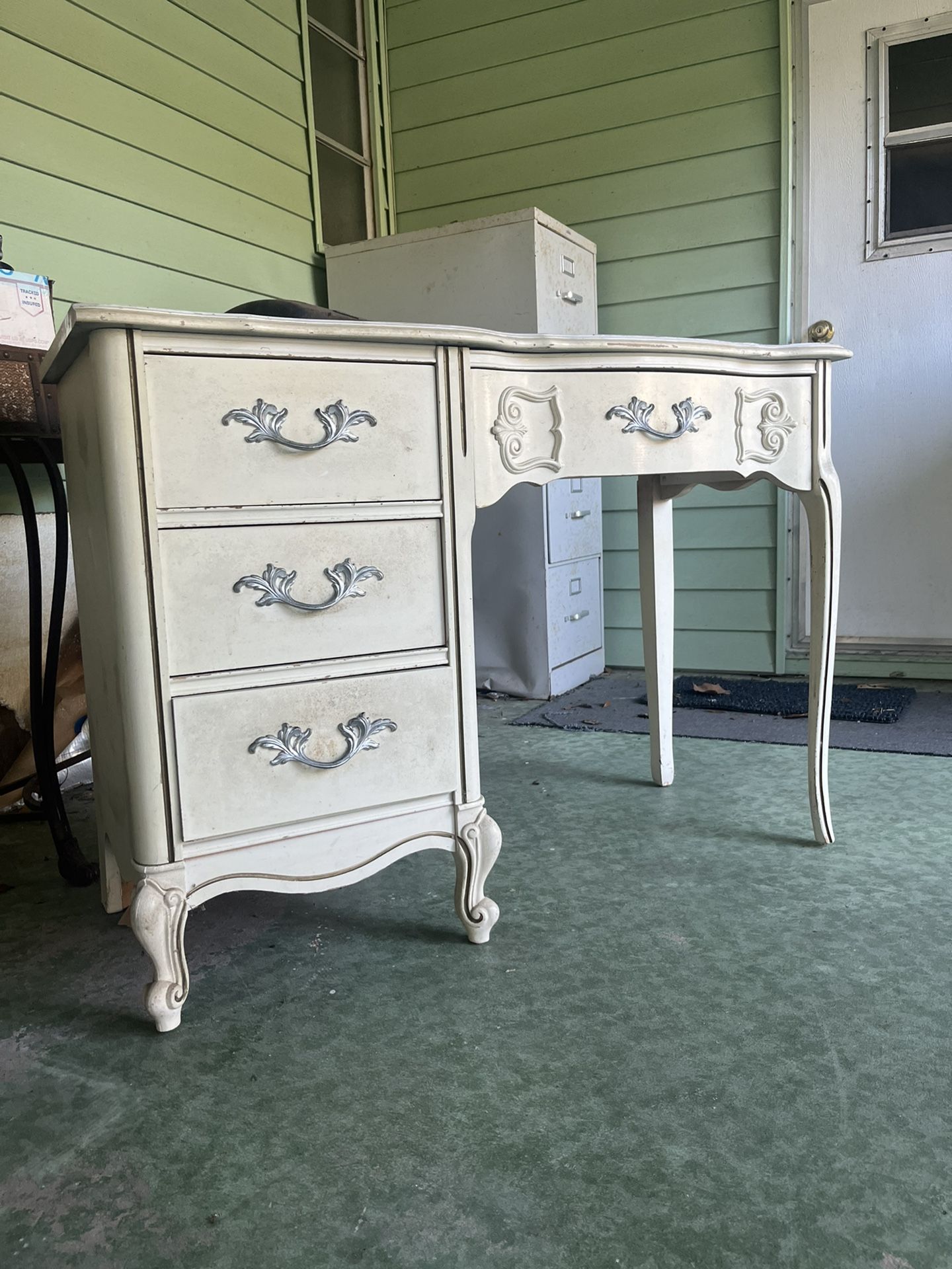 Sweet VINTAGE looking Desk Or Vanity Table Very Sturdy