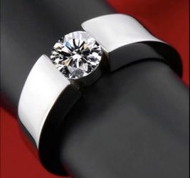 New 18 k white gold men’s wedding ring men wedding band