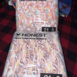 Honest Brand Size 5 Diapers Total Of 42 