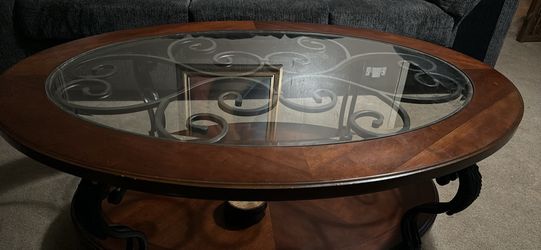 Wood with Glass Coffee Table